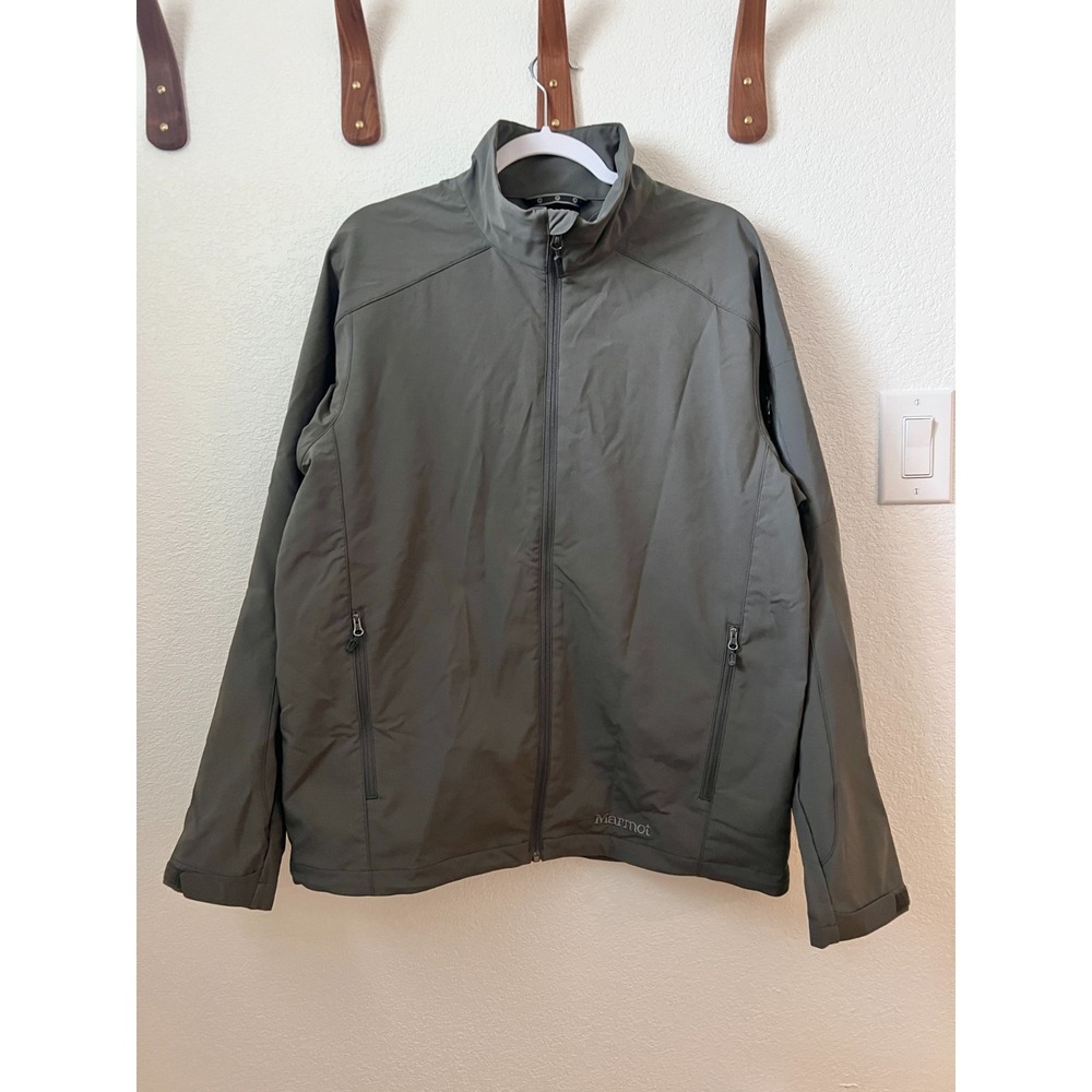 Marmot Approach Jacket Men's Large Black Soft Shell $120 MAGELLAN Back‎ Logo NWT